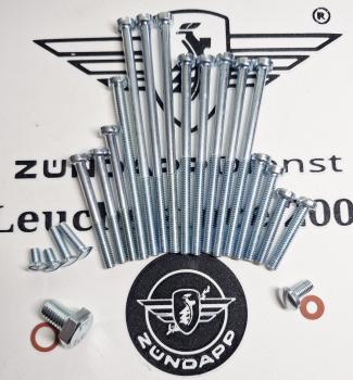 Zündapp Motorschrauben komplett Set für alle 3 Gang ab Bj. 1967 - 24 teilig !